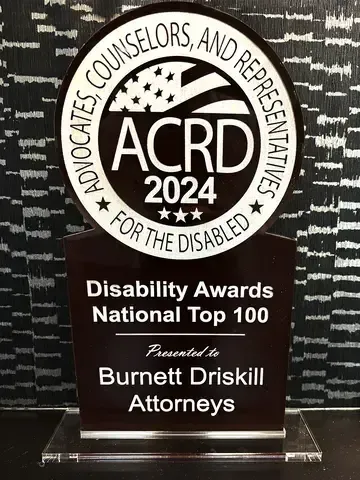 An award trophy with the text