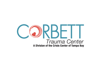 The corbett trauma center logo is a division of the crisis center of tampa bay