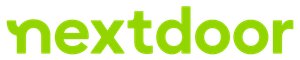 Green “nextdoor” wordmark logo on a white background