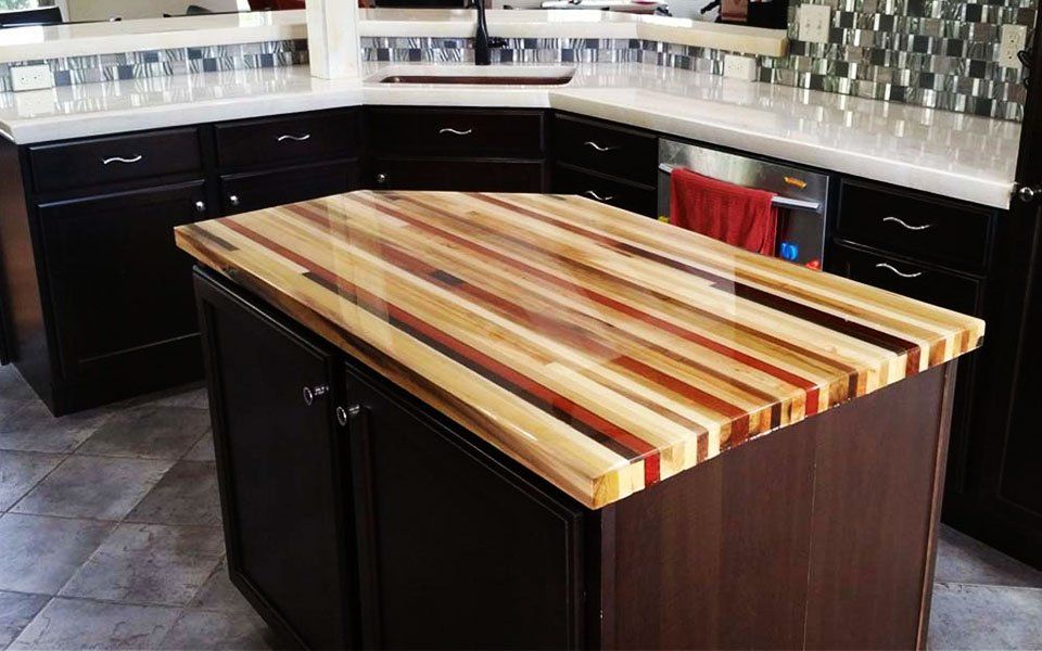 Beautiful resin wood effect counter top
