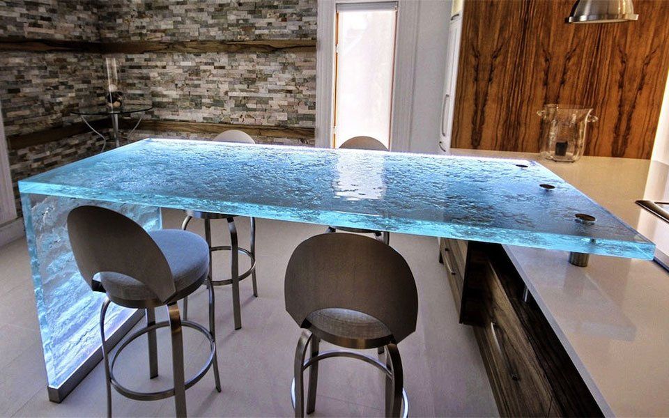 Beautiful resin glass effect table top