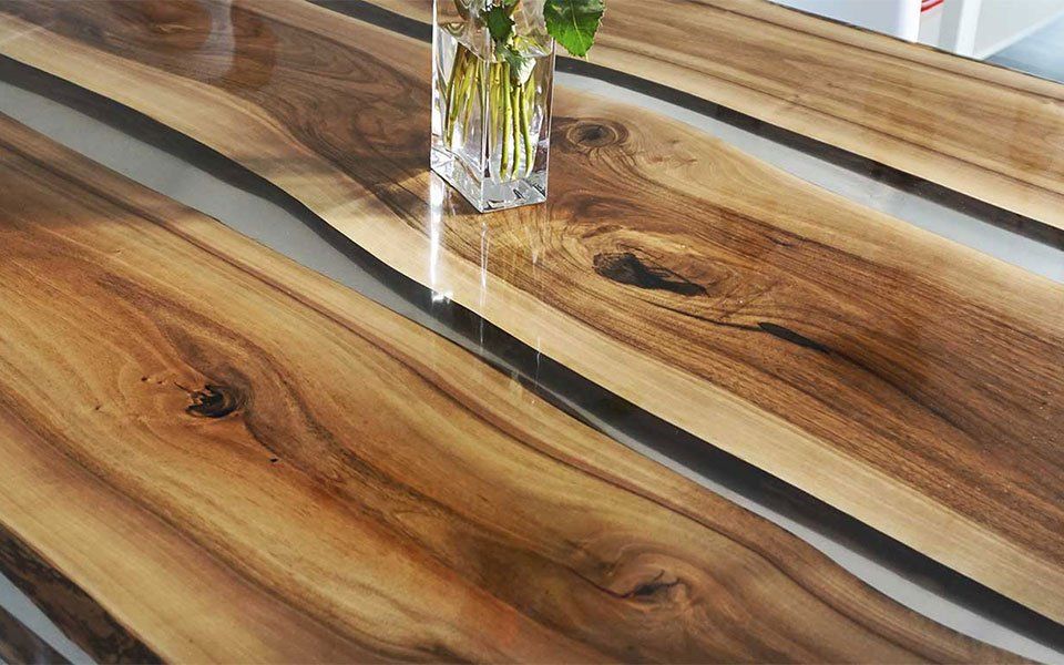 Beautiful resin wood effect table top