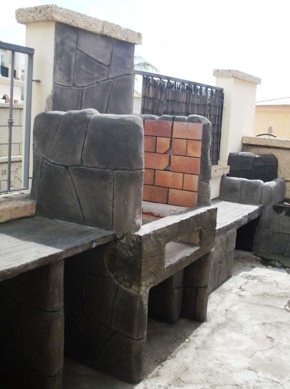 Natural Wood effect Barbeque area remodel 3