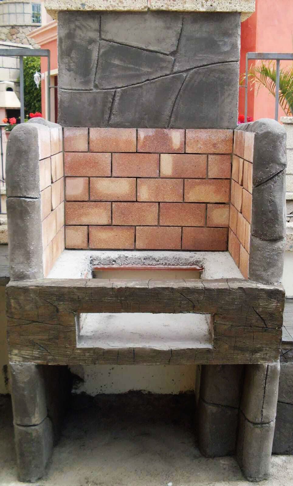 Natural Wood effect Barbeque area remodel 1