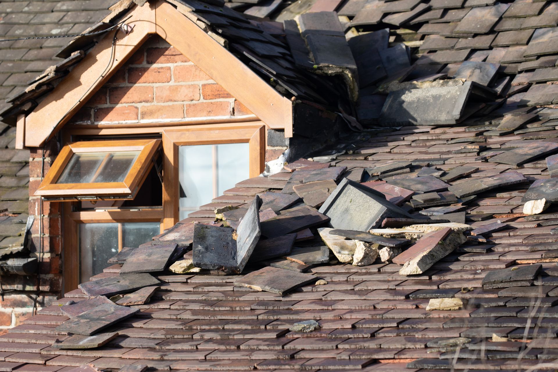 Damaged roofing