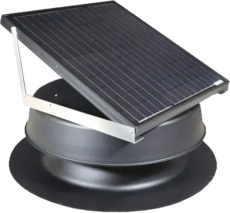 A solar panel is sitting on top of a black circular object.