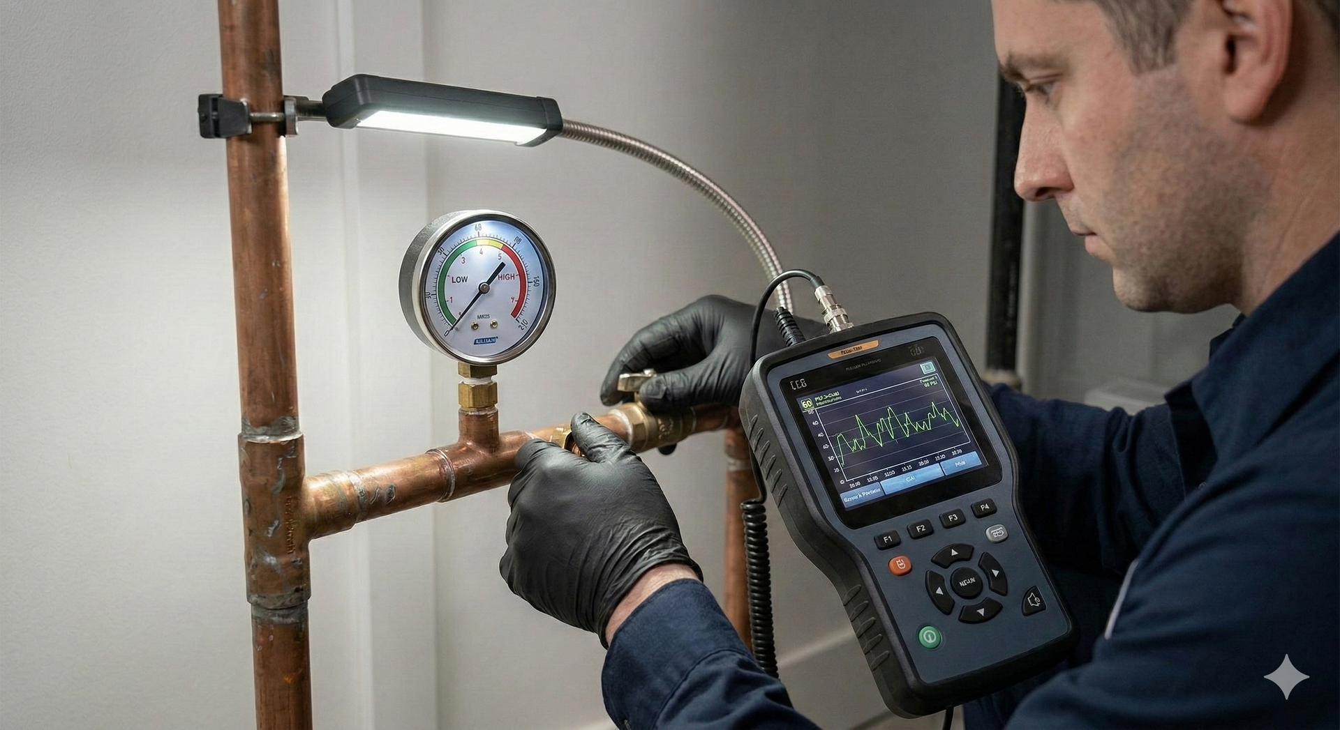 Bathtub filling with water, against white tile wall, near window with sheer curtains.