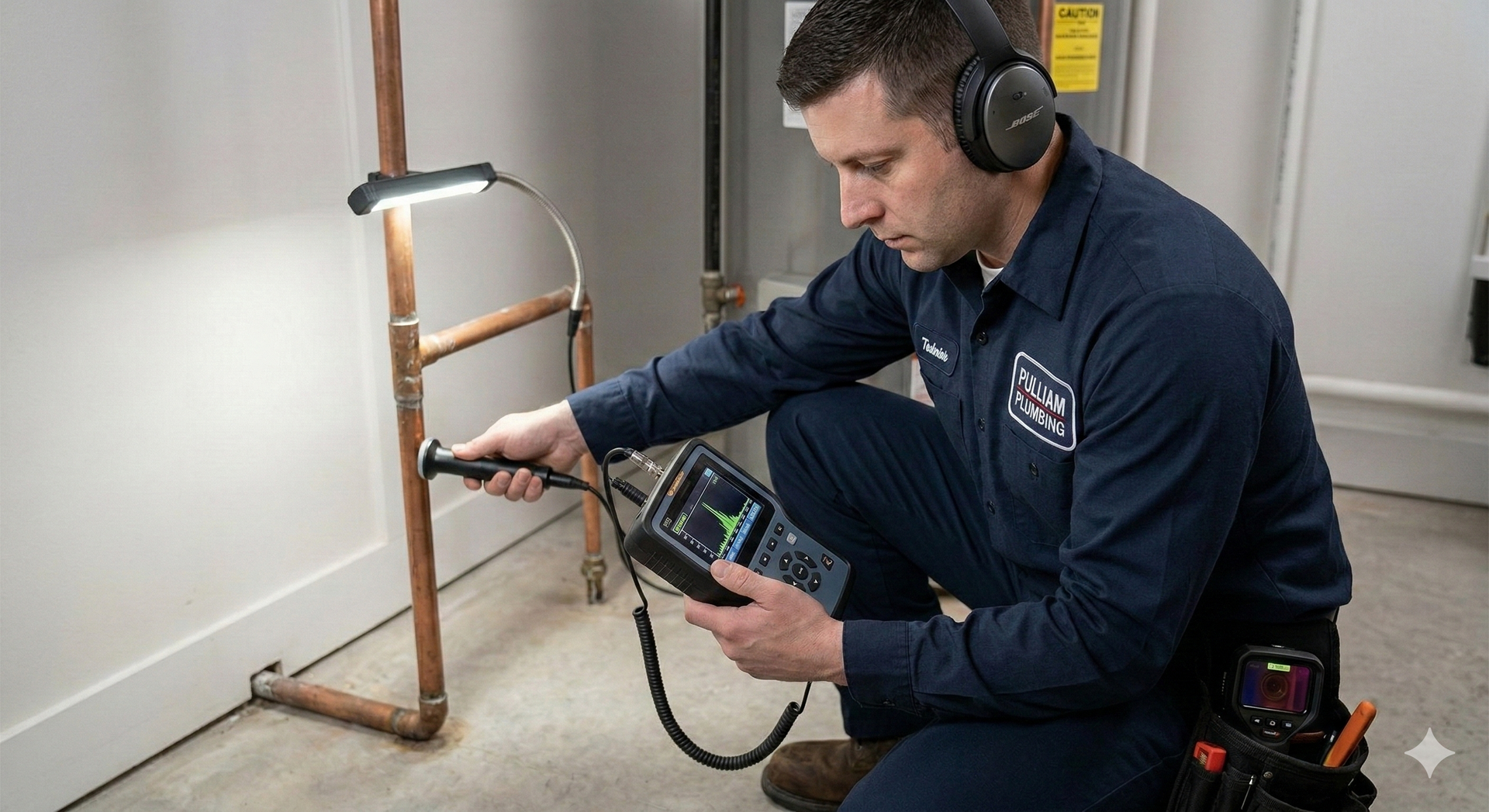 Bathtub filling with water, against white tile wall, near window with sheer curtains.