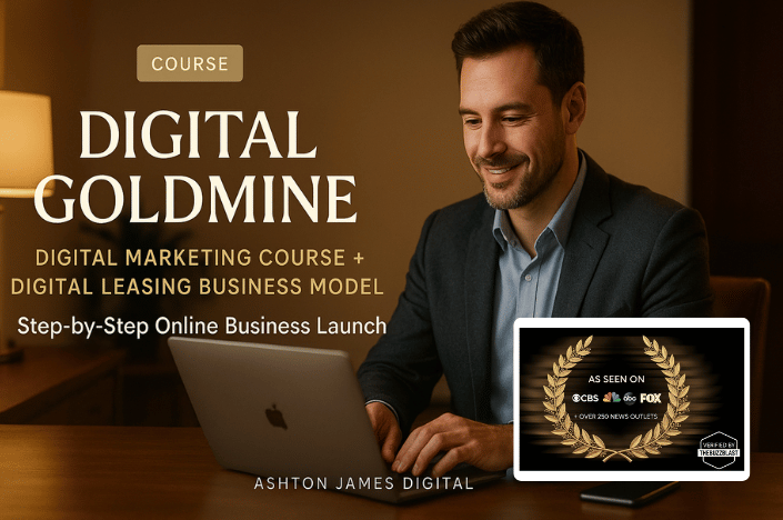 Man using laptop, smiling. Promoting