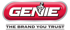 The genie logo is red and white and says `` the brand you trust ''.