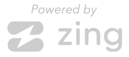 A logo for a company called powered by zing