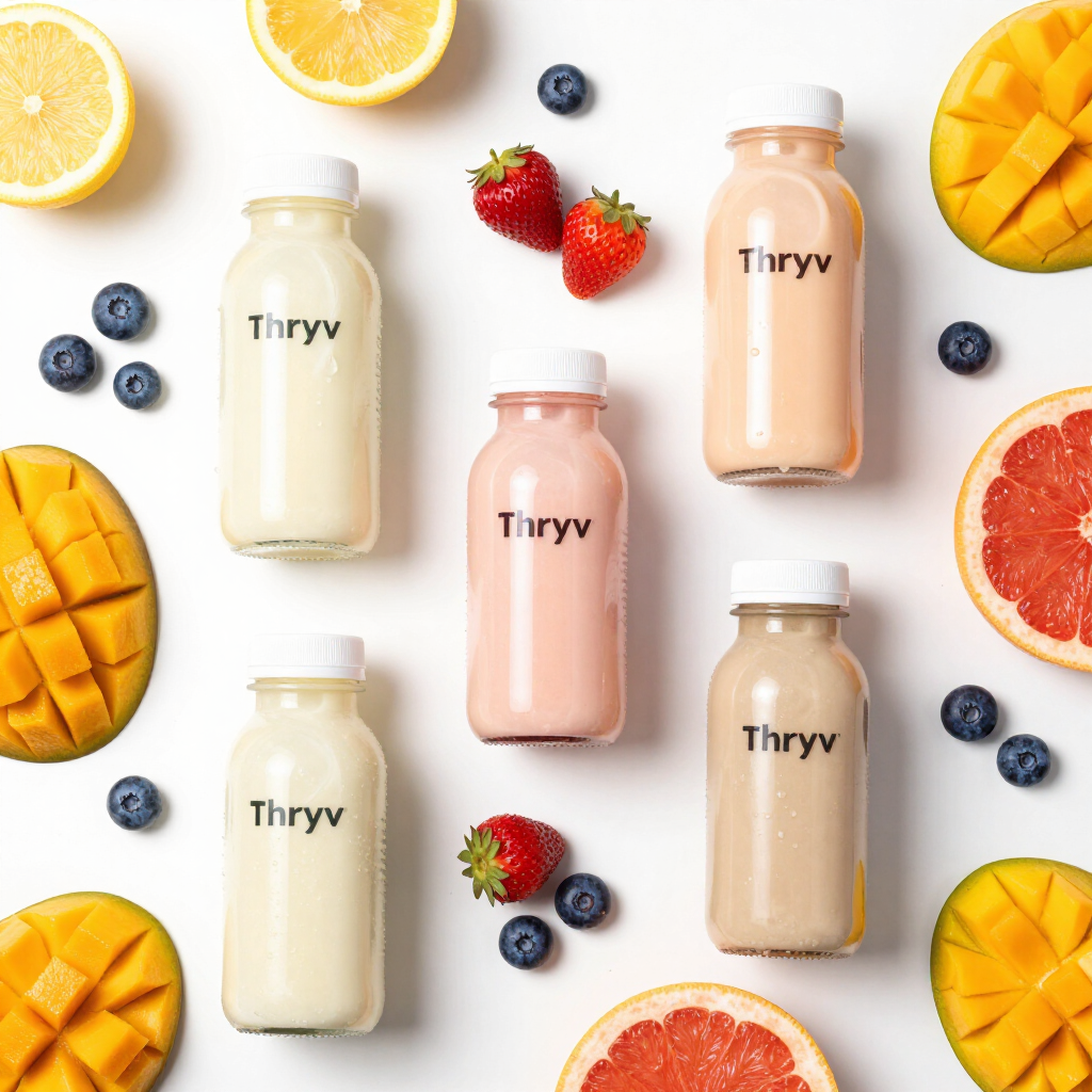 Thryv protein flavors flat lay