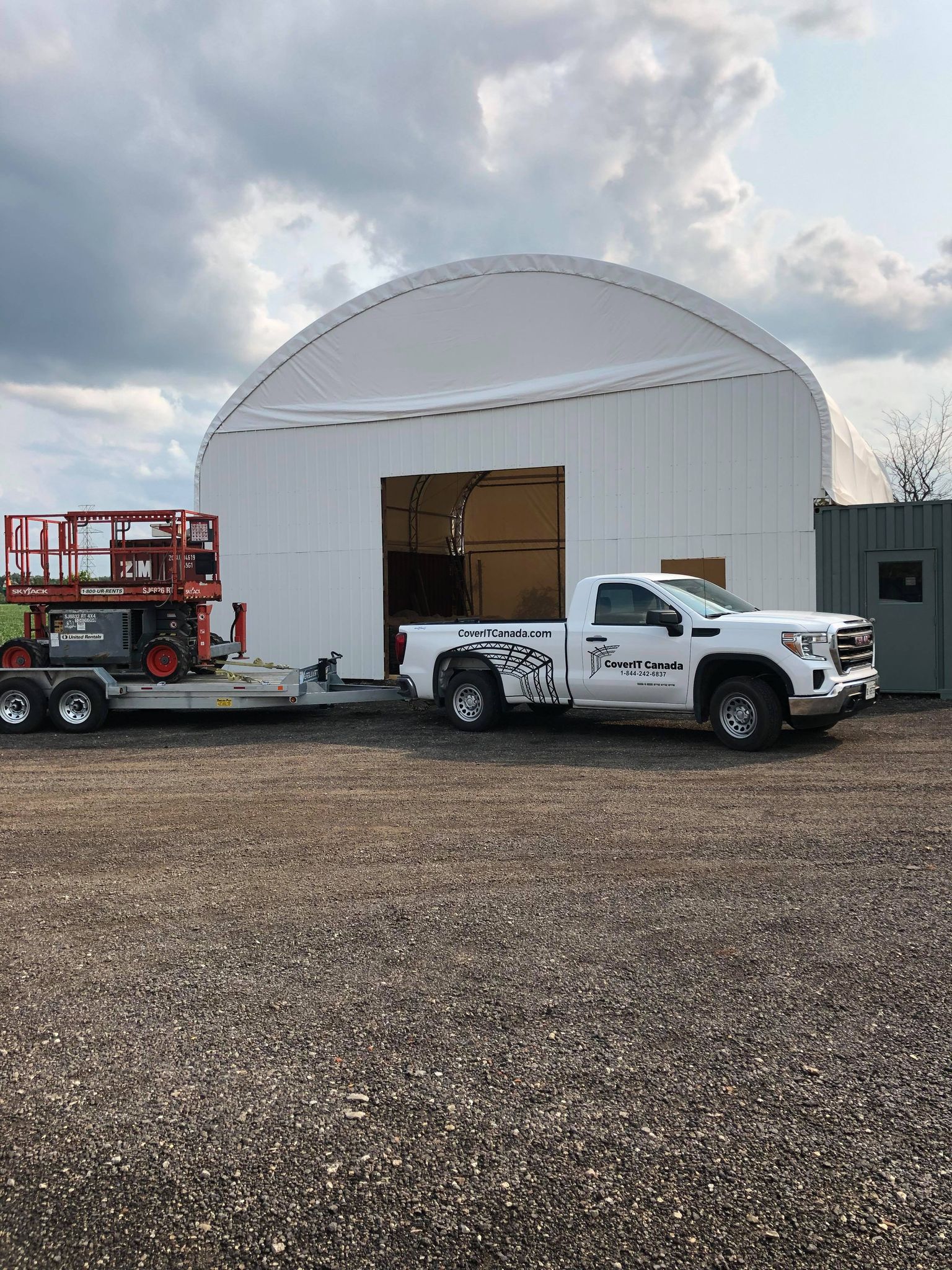 Finished in steel siding.