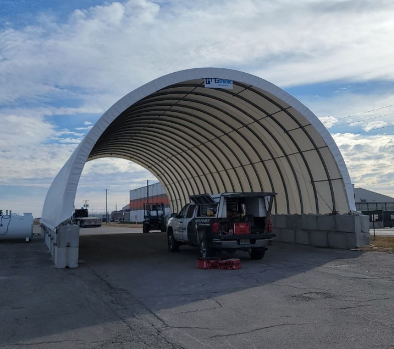 Concrete block sand dome