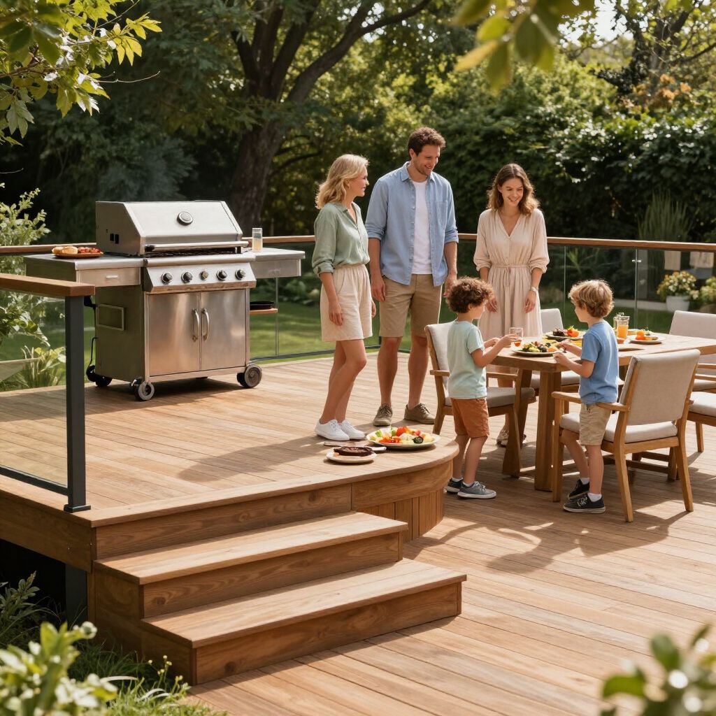 Premium composite backyard deck built by Daedalus Decks in Raleigh NC