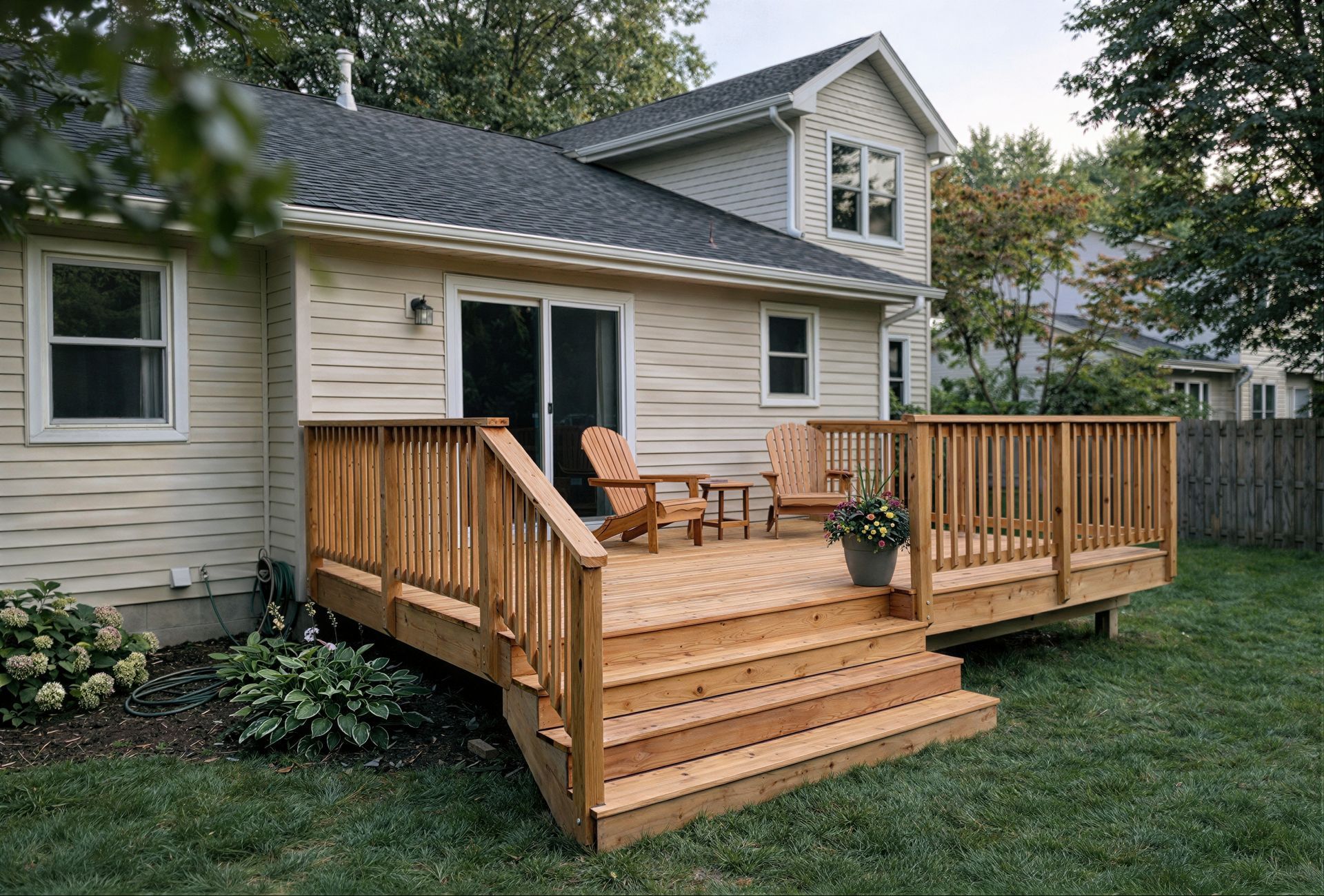 Safety deck rebuild in Durham NC with new stairs