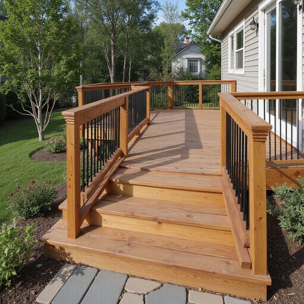 Safety deck rebuild in Durham NC with new stairs