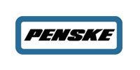 Penske logo in black text within a white rectangle with a blue border.