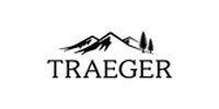 Traeger logo with mountain range above the word "TRAEGER."