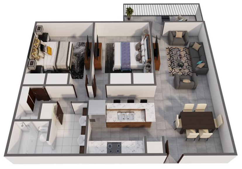 Two Bedroom Floor Plan