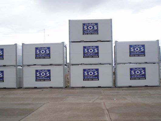 Storage Container Rental — Residential Red Storage in Des Moines, IA