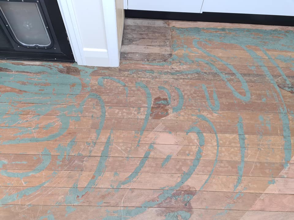 Kitchen Floor Before — Alan Aldridge Floor Sanding in Maryborough, QLD