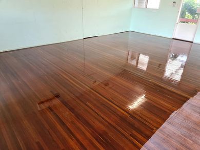 White Colored Coating — Alan Aldridge Floor Sanding in Hervey Bay, QLD