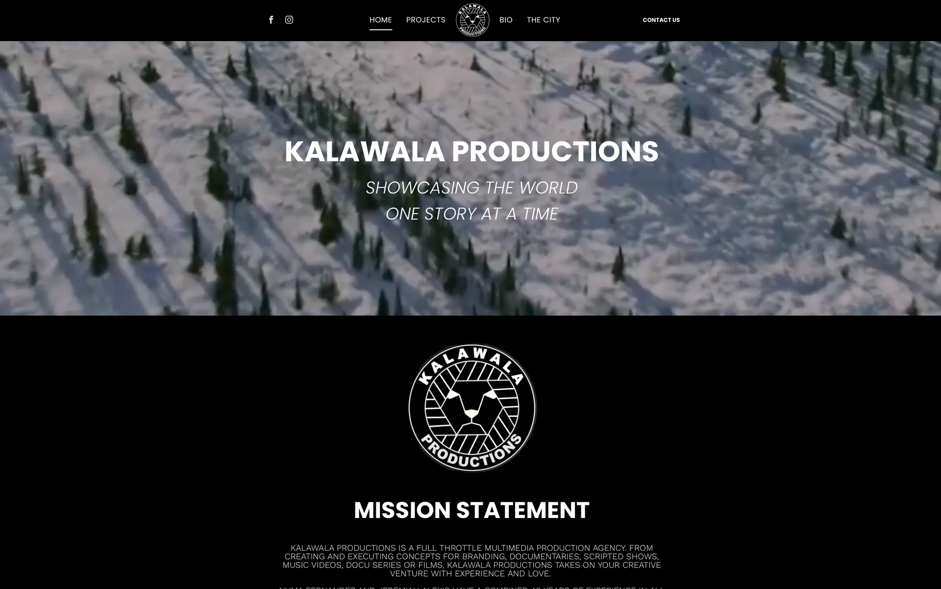 a screenshot of a website for kalawala productions .