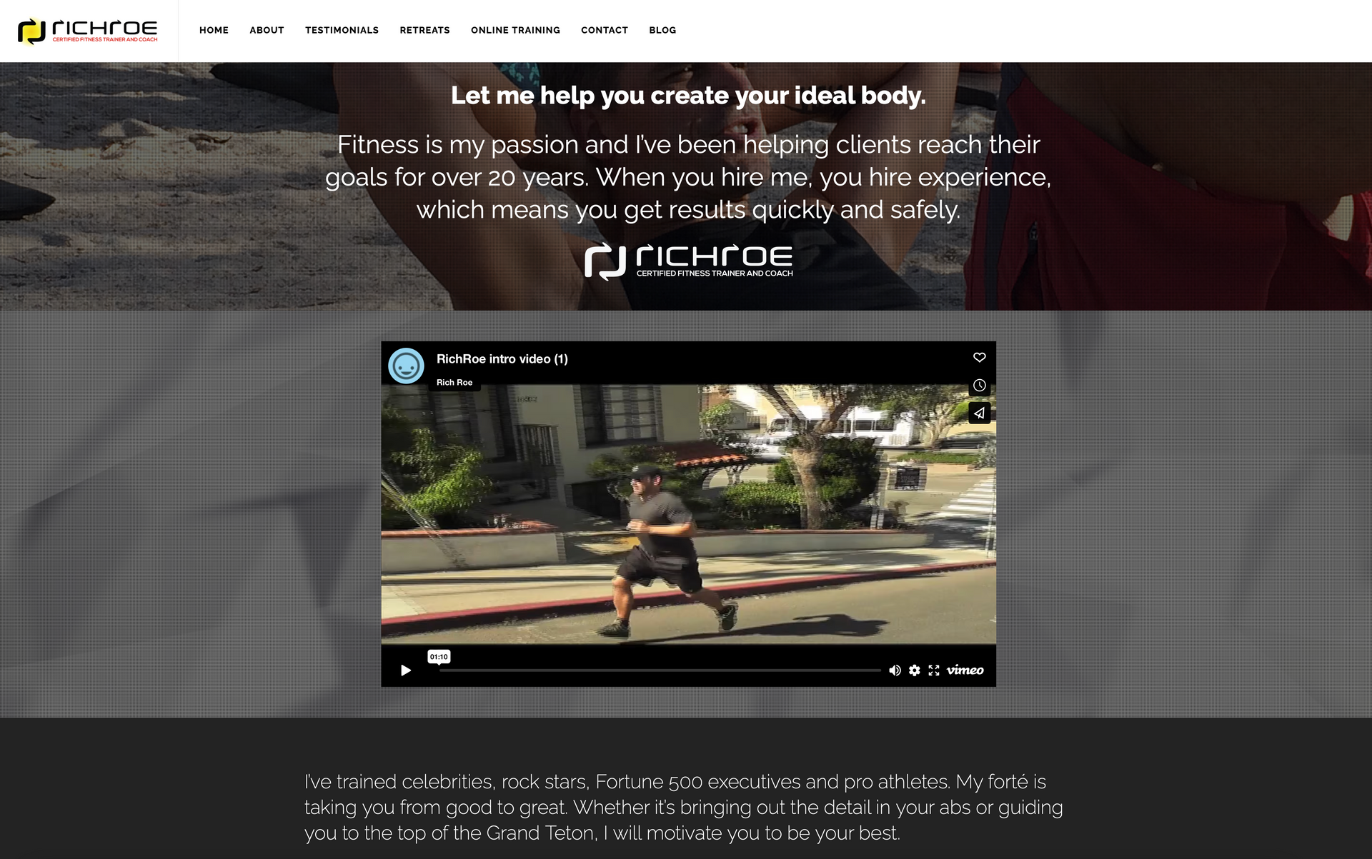 a screenshot of a website with a video on it .