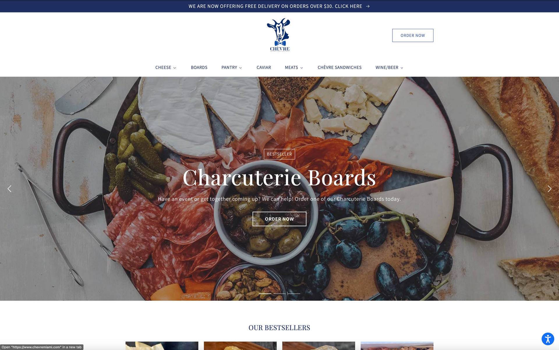 a screenshot of a website for charcuterie boards .