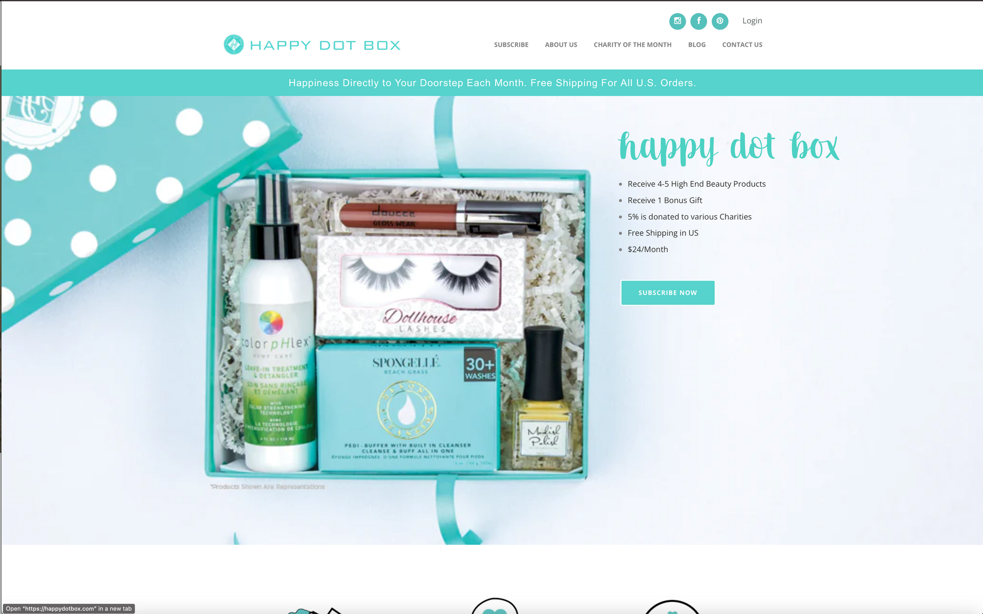 a box filled with cosmetics and a bottle of nail polish .