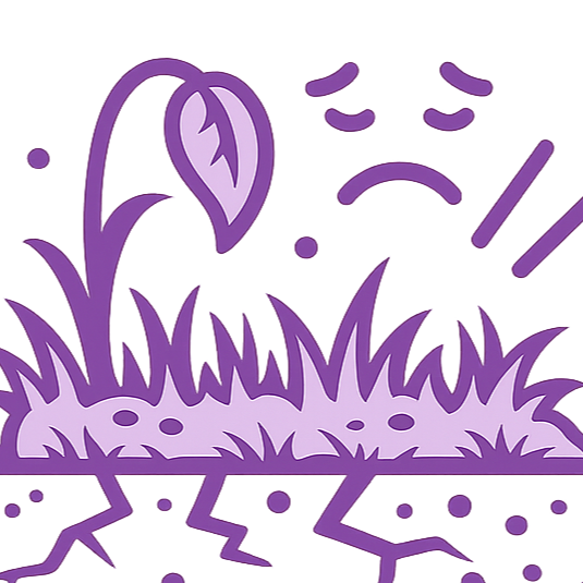 Purple grass within a circle.