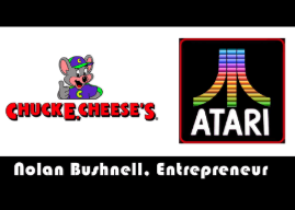A logo for chuck e cheese 's and an atari logo
