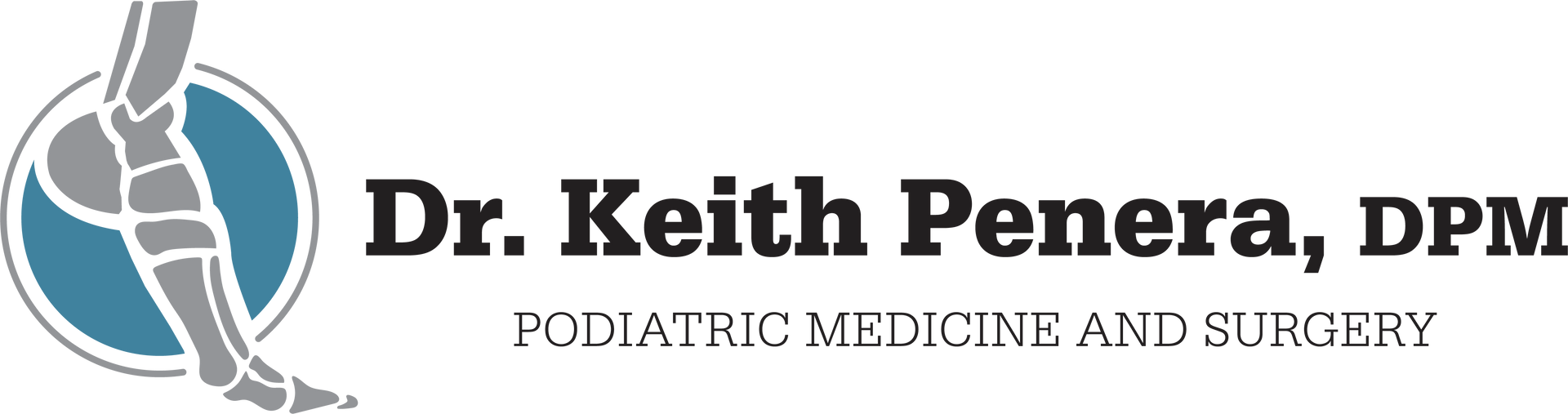 The logo for dr. keith penera , dpm pediatric medicine and surgery
