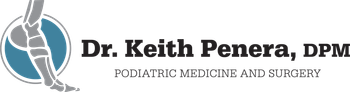 The logo for dr. keith penera , dpm pediatric medicine and surgery