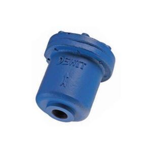 Ventilación de aire DEWIT azul con flecha que indica la dirección del flujo.