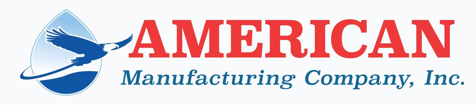Logo of American Manufacturing Company, Inc. with a water droplet graphic and red text.