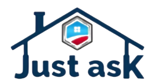 Logo: House outline with hexagon center; text