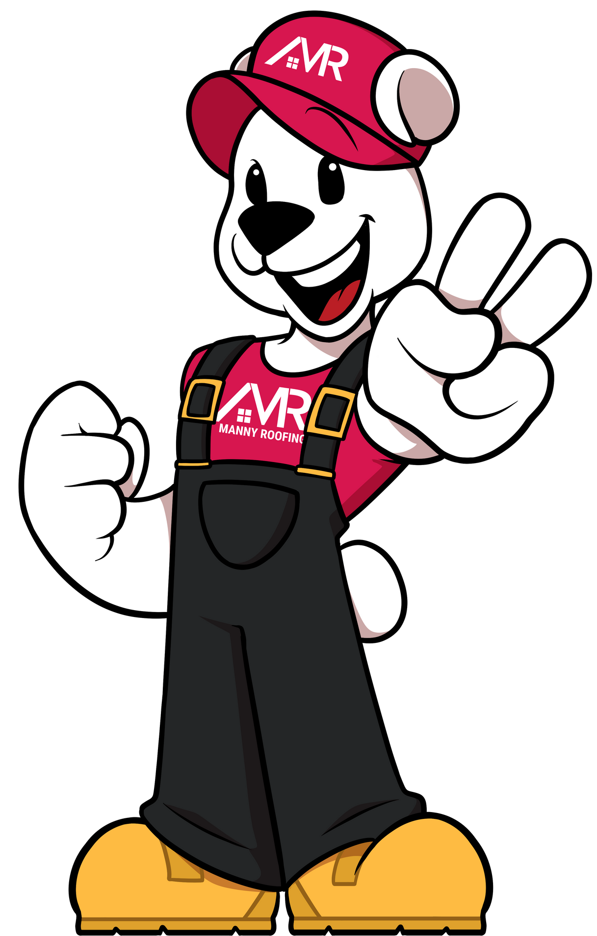 Ariel the Manny Roofing Polar Bear Mascot