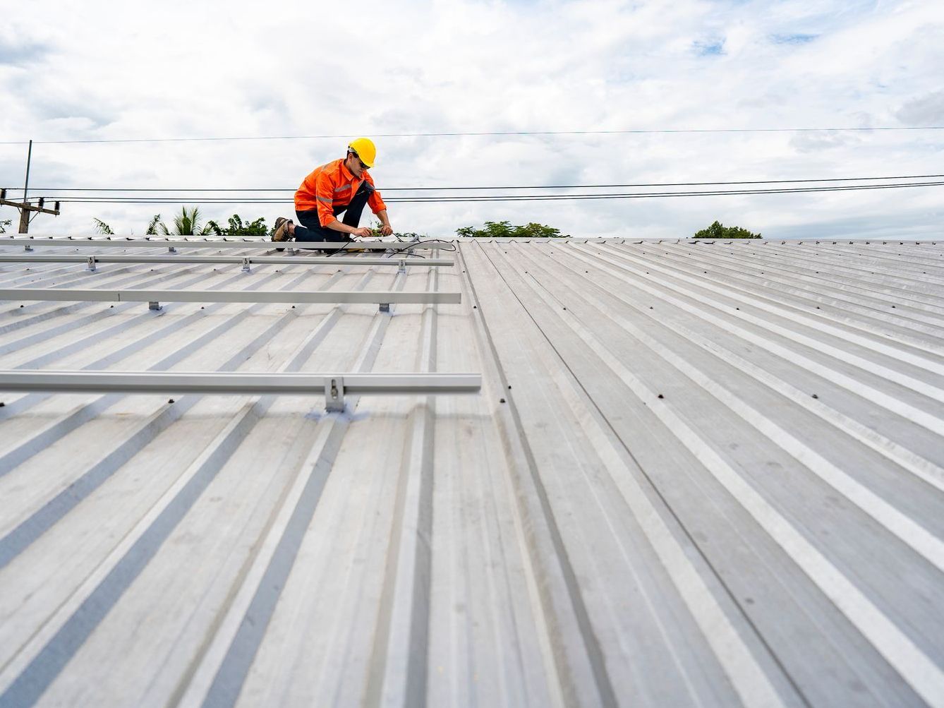 A photo of a new metal roof.