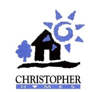 A logo for christopher homes with a house and sun