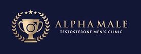 The logo for alpha male testosterone men 's clinic.