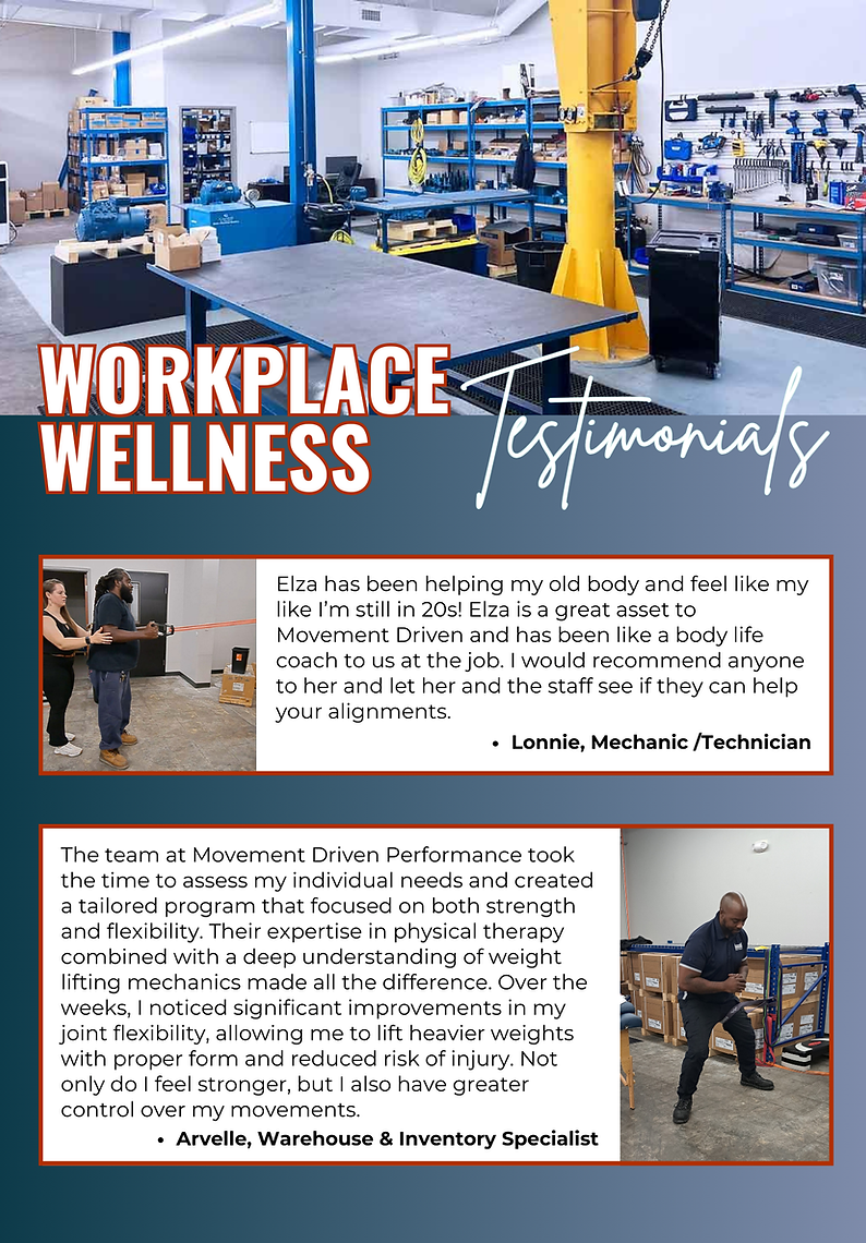 A flyer for a company called workplace wellness.