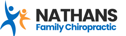 The logo for nathans family chiropractic is blue and orange