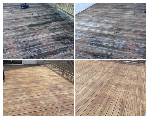 Dirty Deck Before & After Soft wash pictures.