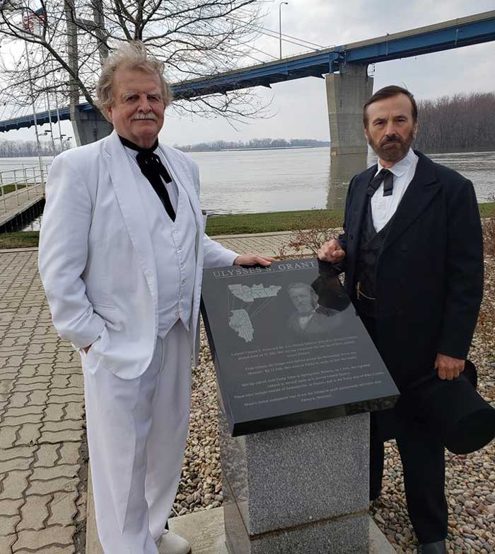 grant and twain on riverfront