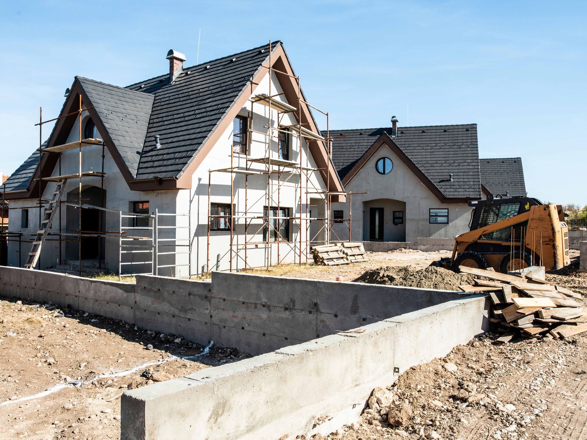 House under construction.