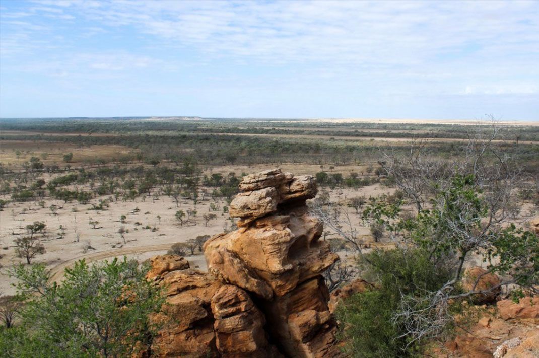 There Is a Large Rock in The Middle of The Desert — North West Queensland Painting in Cloncurry, QLD