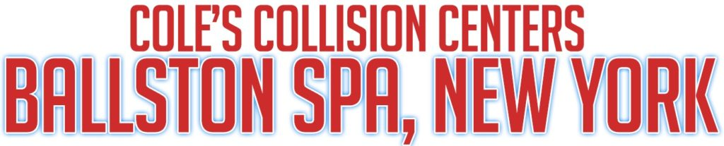 Coles Collision Centers logo with “Ballston Spa, New York” in red text