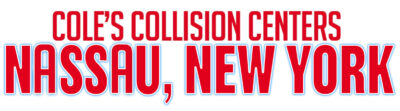 Cole’s Collision Centers logo with “Nassau, New York” in red text